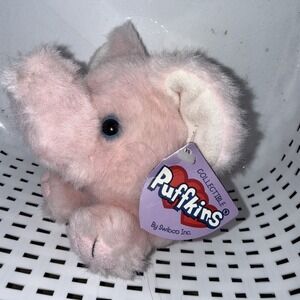 SWIBCO PUFFKINS PETALS THE PINK  ELEPHANTPlush Toy Beanbag 4.5" VTG